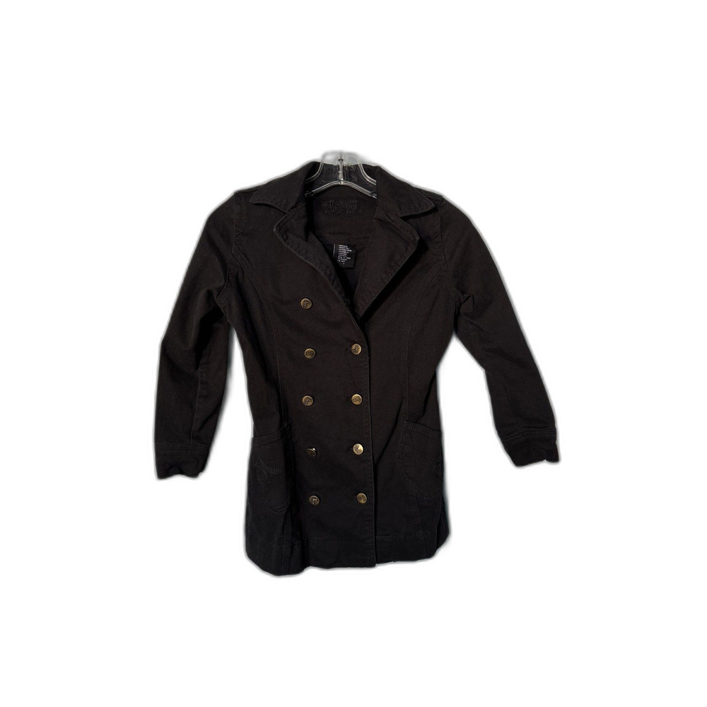 Vintage Y2K Dollhouse Black Double-Breasted Military Style Jacket